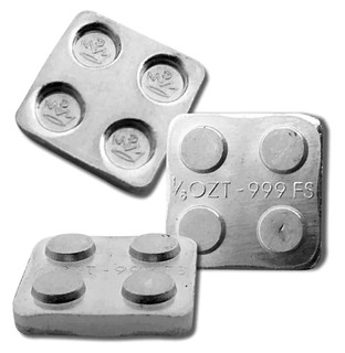1/8 TROY OZ .999 FINE SILVER MONARCH BUILDING BLOCK BAR BU