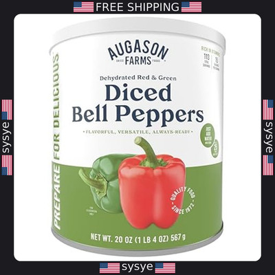 Dehydrated Diced Bell Peppers - 113 Servings, 25 Year Shelf Life Emergency Food