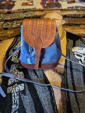 VTG Hand Tooled Leather Shoulder Crossbody Bag Purse, Boho Saddle Flap Nicaragua