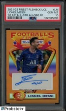 2021-22 Topps Finest Flashbacks Orange Refractor Lionel Messi AUTO 9/10 PSA 10