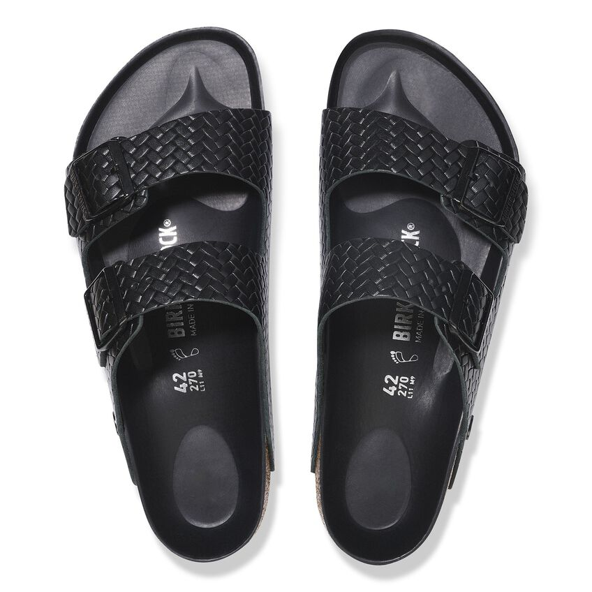 Birkenstock Arizona Rivet Woven embossed black width Narrow