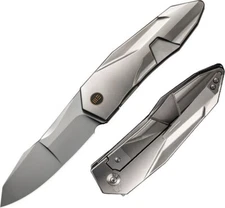 We Knife Co Ltd Solid Folding Knife 3.88" CPM-20CV Steel Blade Titanium Handle