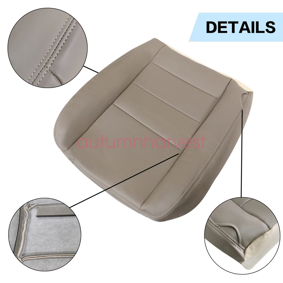 Funda de asiento delantera de cuero tostado/cojín de espuma para Ford Excursion Limited 2002-2005 Foto 3 de 4