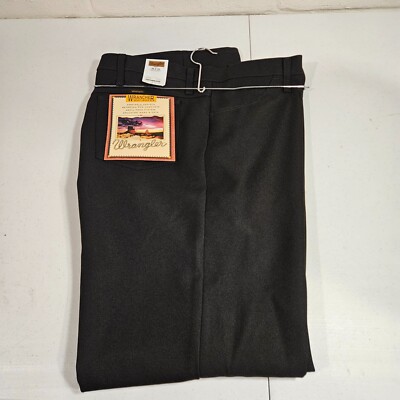 Men's Wrangler Wrancher Black 82BK Dress Pants Boot Cut 46x32 NWT New |  eBay