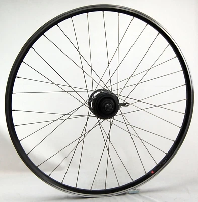 MARKENLOS Hinterrad 28" schwarz mit 7-Gang Nexus Nabenschaltung Felge Mach1 mit Zubehör