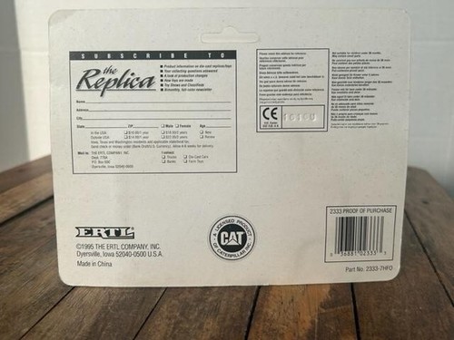 1995 VINTAGE Ertl - Cat Wing Disk - 1/64 Die Cast New on Card 2333 - Picture 3 of 6