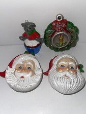 Lot Of 4 Vintage Ceramic Christmas Ornaments Art Pottery