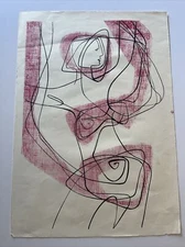 Abstract Cubism Modernism Lithograph Drawing Mix Jerry Opper Mid Century Nude