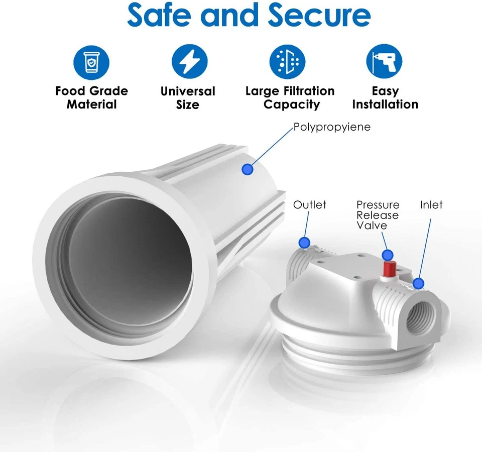 SimPure 10" x 2.5" Whole House Water Filter Housing Filtration System 2 Pack - Image 3 of 4