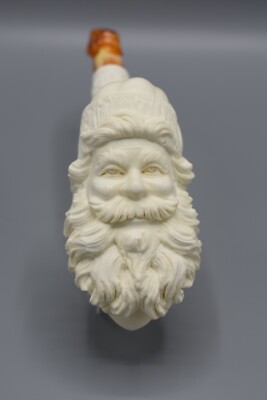 XL Santa Pipe By Erdogan Handmade Block Meerschaum-NEW W CASE#541