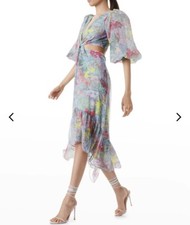 Alice + Olivia Katia Twist-Front Cutout Maxi Dress