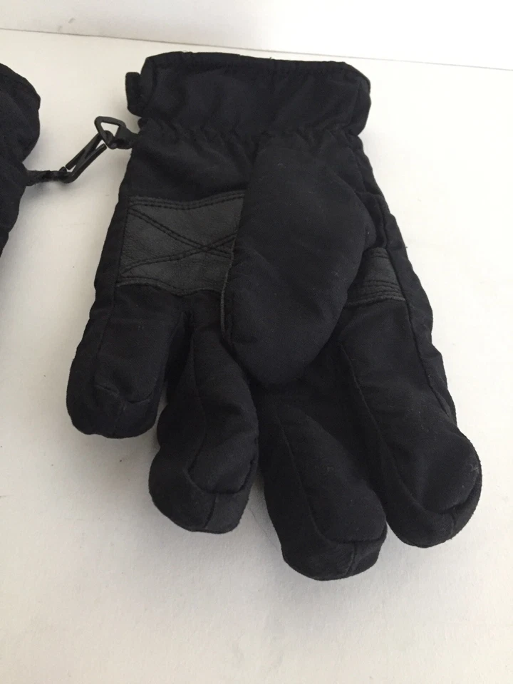  Guantes de invierno térmicos forrados de vellón forrados de nailon negros talla M para hombre Foto 3 de 4