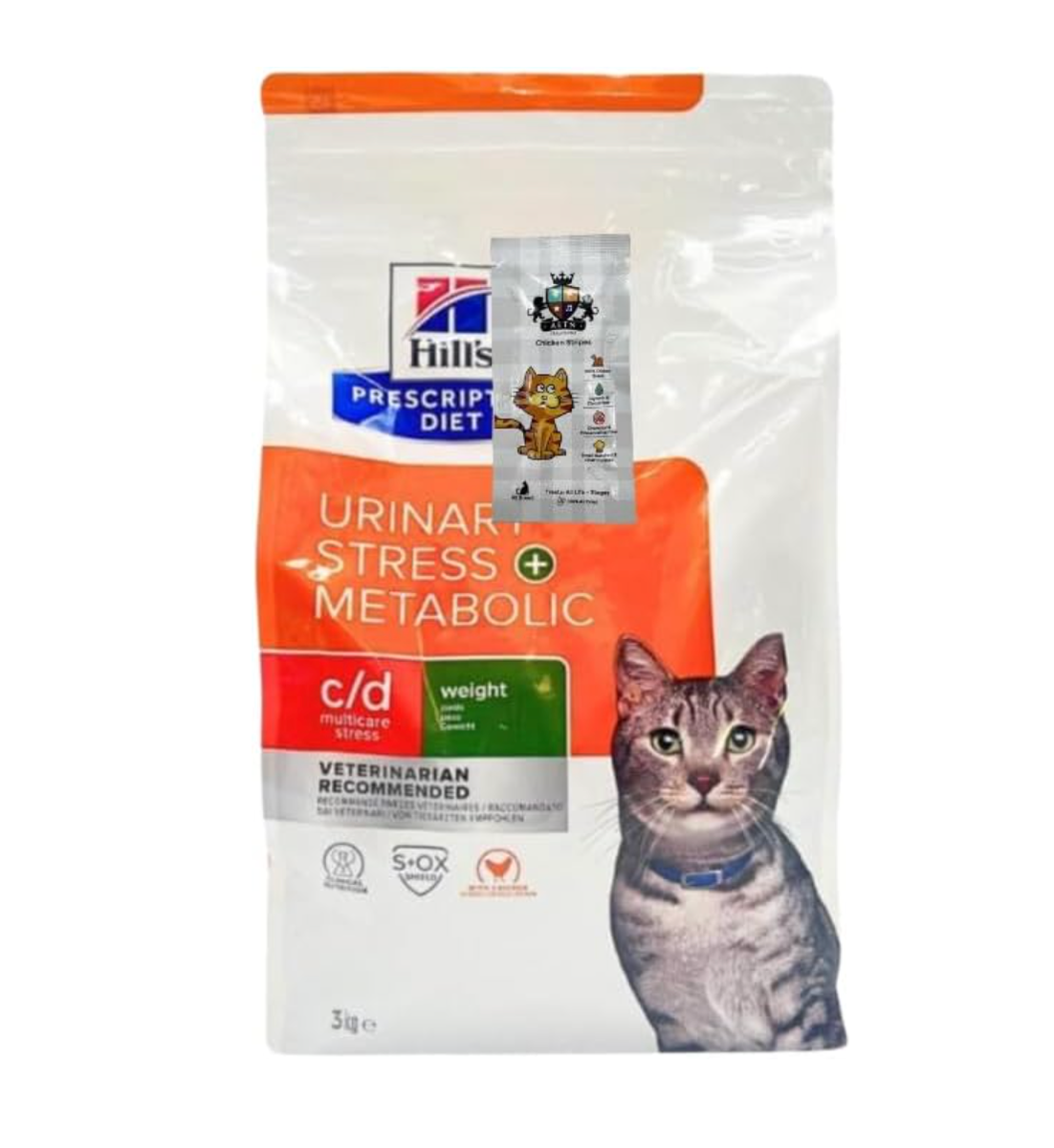 Hill's C/D Metabolic Urinary Stress Cat Pack 3kg with AETN Jerky