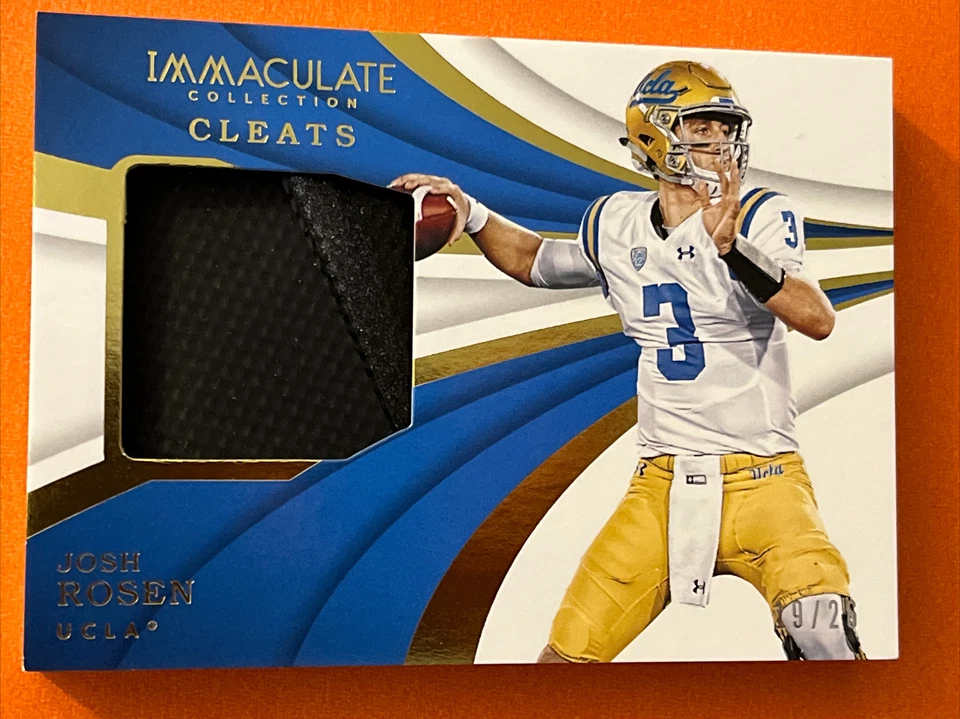 2018 Immaculate Josh Rosen ROOKIE Cleat Patch 19/26 Buccaneers Awesome And Thick - Image 2 of 4