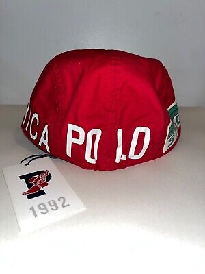 Polo Ralph Lauren 1992 stadium hat Red S/M Retro New With Polo Ralph Lauren 1992 stadium hat Red S/M Retro New With