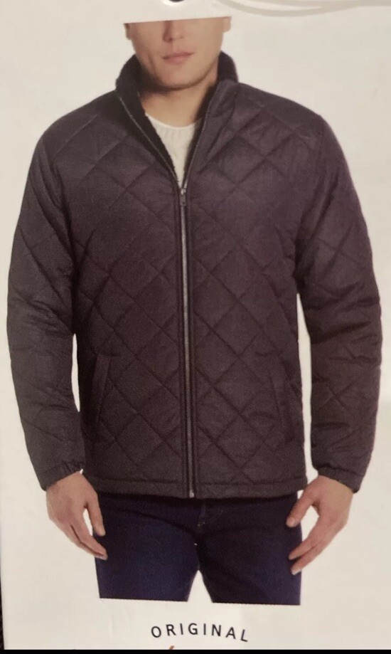 Weatherproof Vintage Men’s Black Fleece Lined Collared Puffer Jacket Black XXL