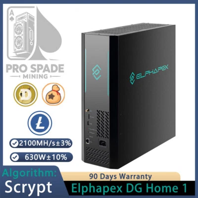 ElphaPex DG Home 1 Scrypt Miner – 2100 MH/s @ 630 W – LTC & DOGE Quiet Home ASIC