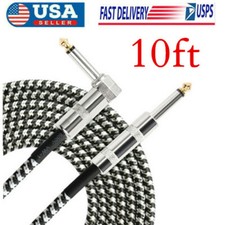 10ft Premium Electric Guitar Bass Cable Musical Instrument AMP Cord 1/4" USA
