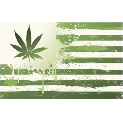 Green Paint Leaf Flag
