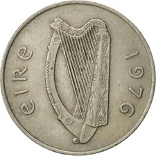 #468245 M&uuml;nze, IRELAND REPUBLIC, 10 Pence, 1976, SS, Copper-nickel, KM:23