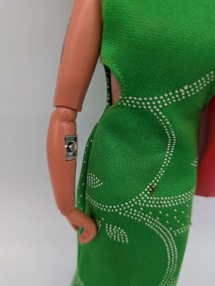 Muñeca Kenner Bionic Mujer 12” Años 70 Vestido Verde Lima con Bolsa, Mapa Dinero Leer Desc. Foto 4 de 4