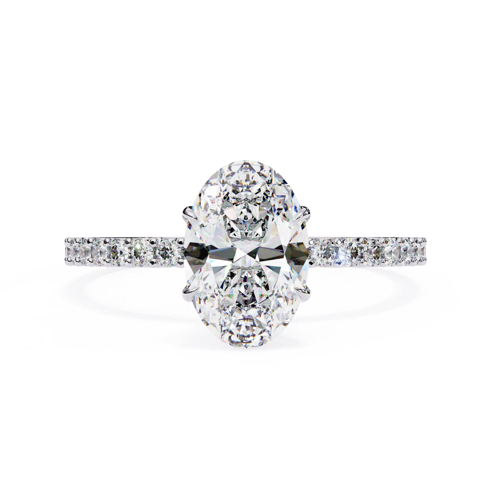 1.49 Ct Oval Lab Grown Diamond Ring IGI Certified 14k White Gold image-1
