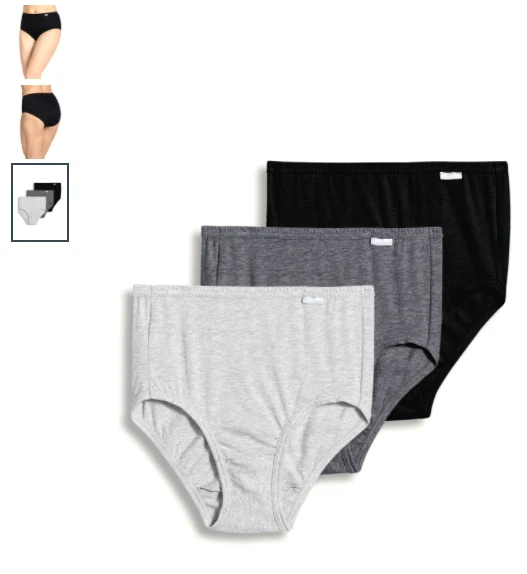 Women's Jockey 3-Pack Briefs (GRAY ASST) 100% Cotton Comfort Classic Underwear - Image 2 of 4