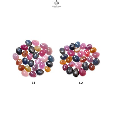 Natural Multi Sapphire Gemstone Fancy Shape Rose Cut Slices Lots for Jewelry