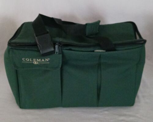 Vintage Green Coleman 2 Insulated Compartment Collapsible Cooler (18"x11"x8") - Picture 1 of 20
