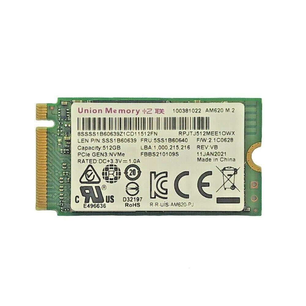 Fritagelse involveret Bluebell Lenovo SSD Umis AM620 512GB m.2 Pcie 2242 Ideapad 3 5 17IIL05 - 5SS1B60640  - 153 | eBay