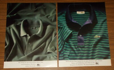 Seltene Werbung vintage LACOSTE - Am Anfang was das Lacoste-Hemd #2 1989