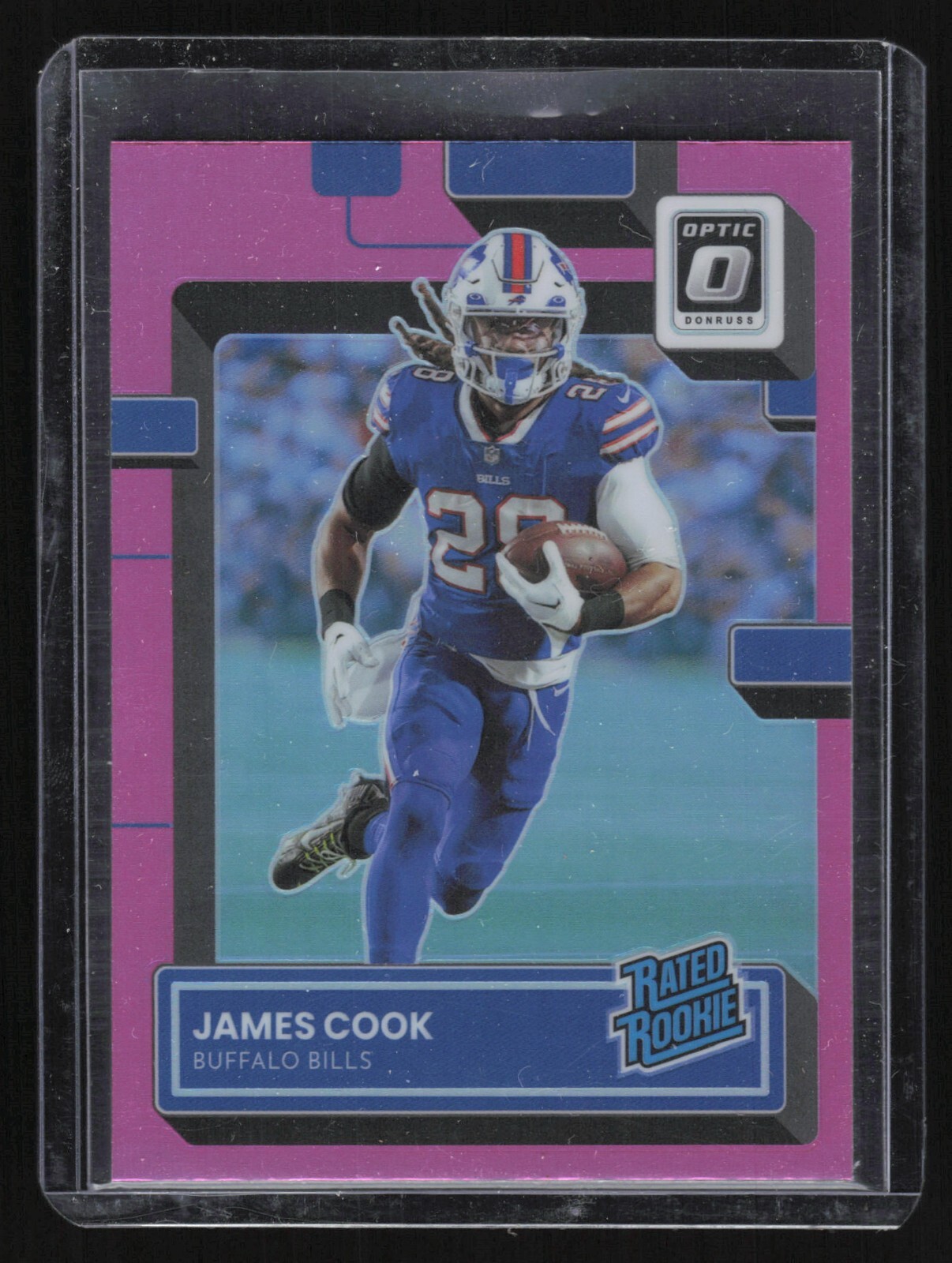 2022 Panini Donruss Optic James Cook #215 Rated Rookie Pink Prizm Bills