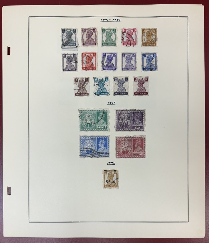 India, 1929-1962, Collection of 208 Stamps, including Scott #206, Used