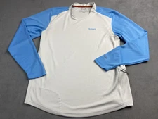 Simms Shirt Men Medium Gray Solarflex Fishing Rashguard UPF Colorblock Outdoor