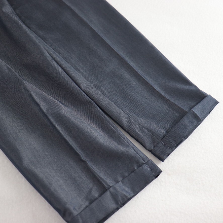 Solly by Allen Solly Womens Dress Pants Size 32 10 12 Blue Grey Shiny Crop Cuff image 9