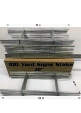 100 Metal Stakes Double "H" 10x30 in. x 9 Ga Galvanized  Wire Yard Signs Holder