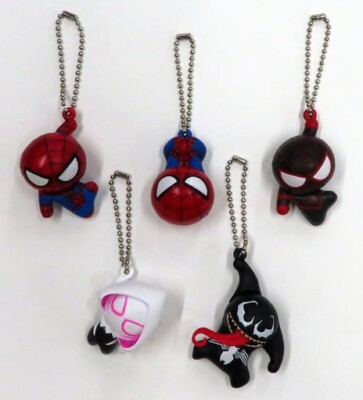 Marvel Spider-Man Plapla Swing Mascot 5Types Set Gacha Complete