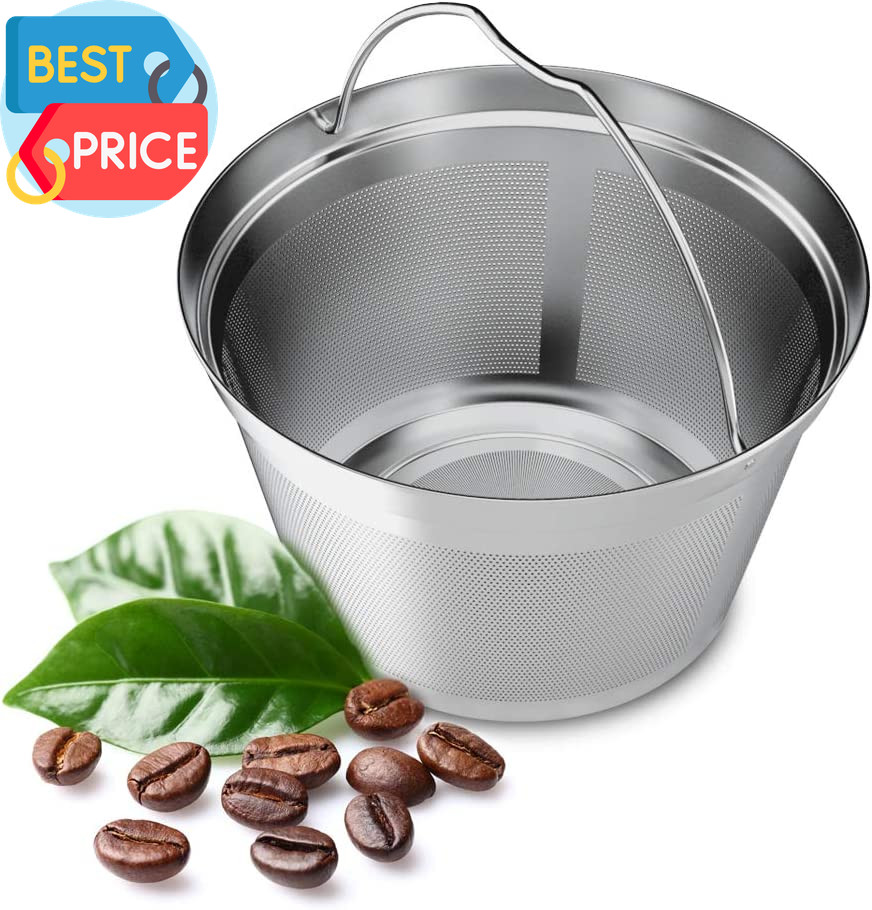 Reusable 4-5Cup Basket Replacement Coffee Filters- Stainless Steel Permanent Cof