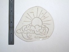 vtg 1960s 70s Tattoo Flash acetate stencil Sun Moon collage signed SKY4