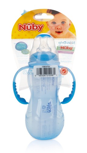 Nuby 2-stufige Babyflasche mit abnehmbarem Griff - Anti-Colic - tropffrei - BPA-frei - Bild 15 von 16