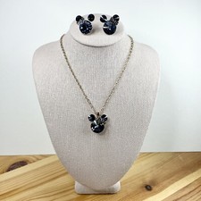 Mickey Mouse 17  Blue Crystal Necklace and Earring Set