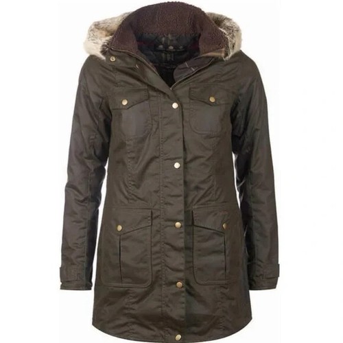 Barbour Ashbridge Wax Jacket in Olive Size 10 Retail $449 - Picture 7 of 14