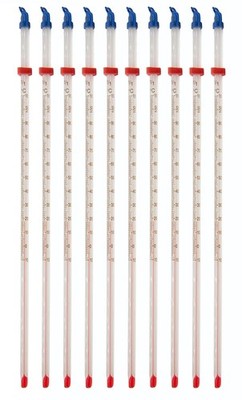 Thermometer Laboratory Red Alcohol Filled, Graduated -10 to 110C, White Back