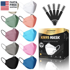 KN95 Face Mask Disposable Adults - 100 Pack Adjustable 5 Layer Protection KN95 F