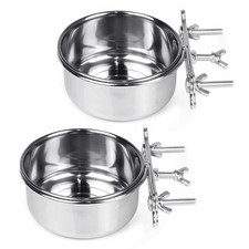 2 Pcs Bird Feeding Dish Cups,Parrot Food Bowl Clamp Holder Coop Cup Bird Cage