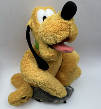 Pluto Disney Parks Plush Stuffed Animal 16" Green Collar Yellow Dog