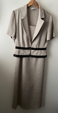 Joseph Ribkoff Co-Ord Skirt Suit Size 10 Brown Pencil Midi Formal Occasion 