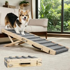 Dog Ramp for Small  Medium Dogs Foldable Pet Ramp for Bed Sofa  5 Adjustabl...