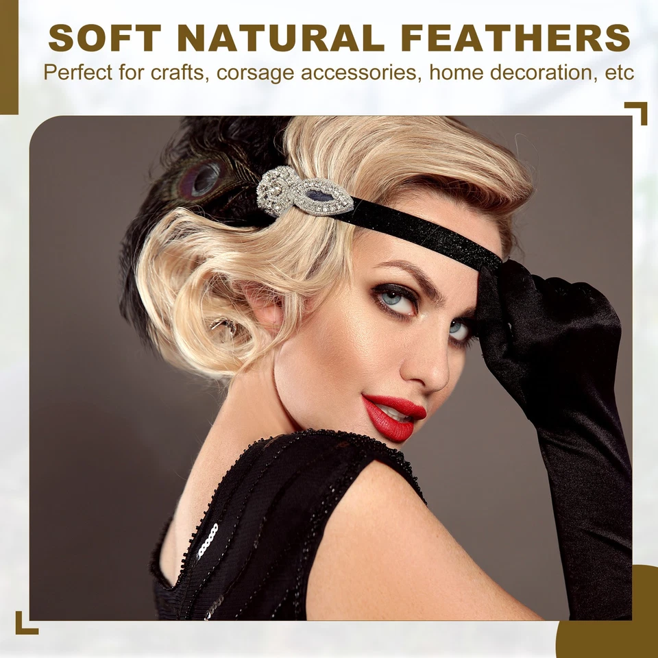 50 Pcs 5-7" Feathers Long Artificial Goose Feather Hat Trimming Dark Brown - Image 3 of 4