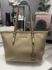 Michael Kors Genuine Saffiano Leather Large Beige ToteBag /Shoulder Bag VGC